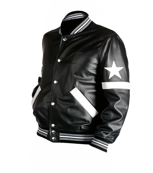 Unisex Rockstar Black Varsity Leather Jacket