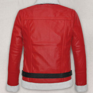 Shearling Unisex Red Faux Fur Leather Jacket