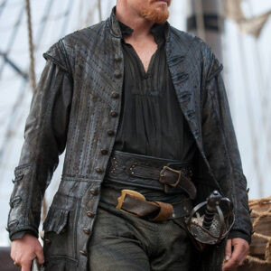 Black Sails Captain Flint Black Leather Jakcet