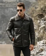 Memphis Leather Black Puffer Jacket
