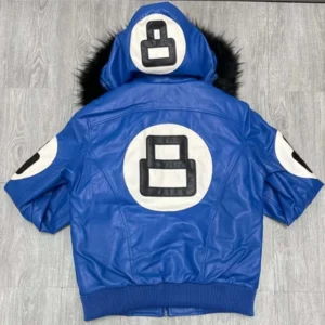 8 Ball Pool Robert Phillipe Blue Leather Jacket