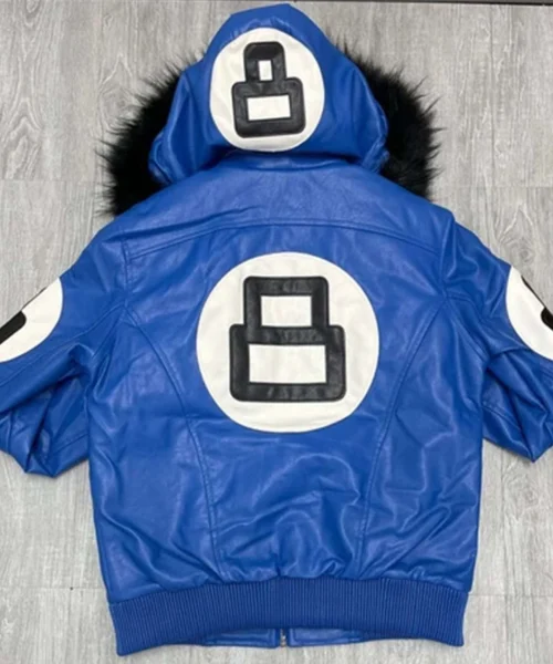 8 Ball Pool Robert Phillipe Blue Leather Jacket