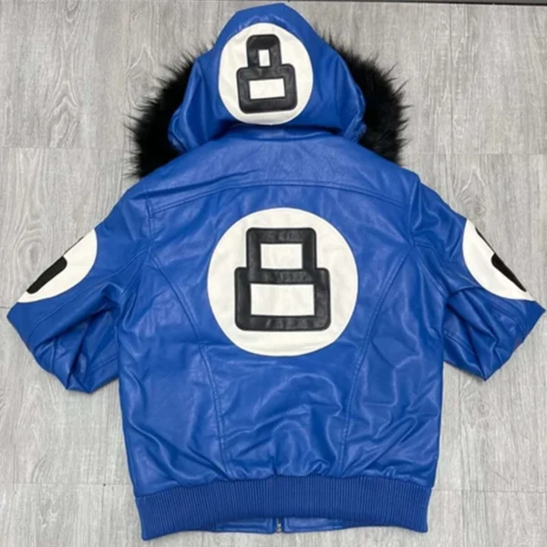 8 Ball Pool Robert Phillipe Blue Leather Jacket