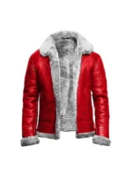Aviator A2 Christmas Holiday Red Leather Jacket