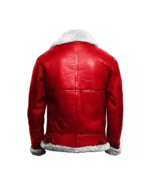 Christmas Holiday Aviator A2 Red Leather Jacket