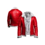 A2 Red Christmas Holiday Aviator Leather Jacket