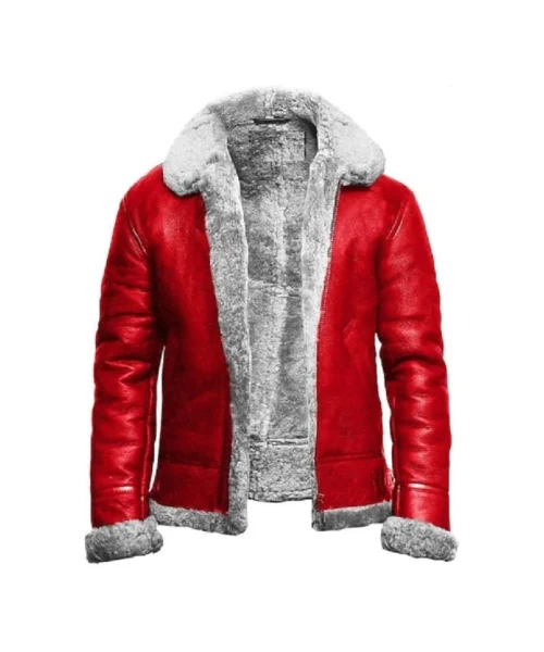 Aviator A2 Christmas Holiday Red Leather Jacket