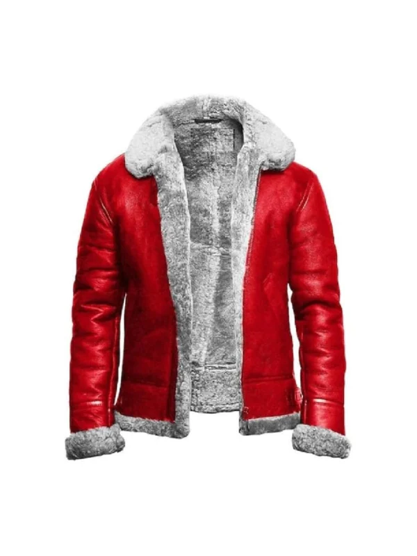 Aviator A2 Christmas Holiday Red Leather Jacket