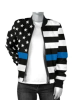 Black Stars American Flag Unisex Bomber Jacket