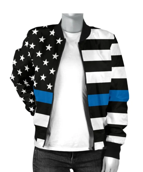 Black Stars American Flag Unisex Bomber Jacket