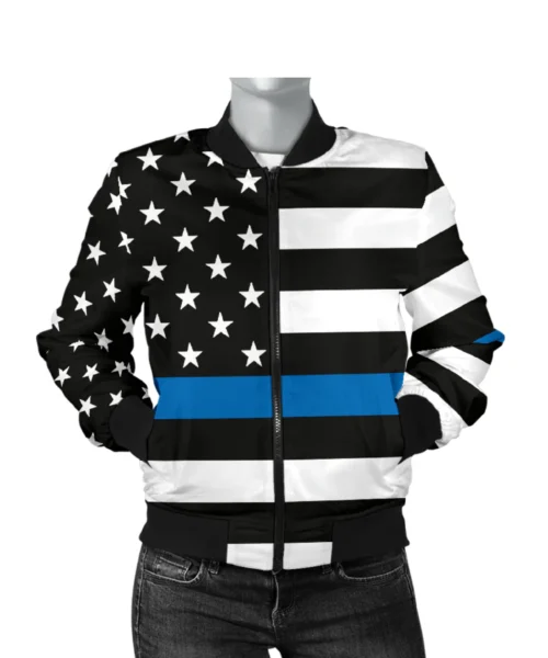 American Flag Stars Black Unisex Bomber Jacket