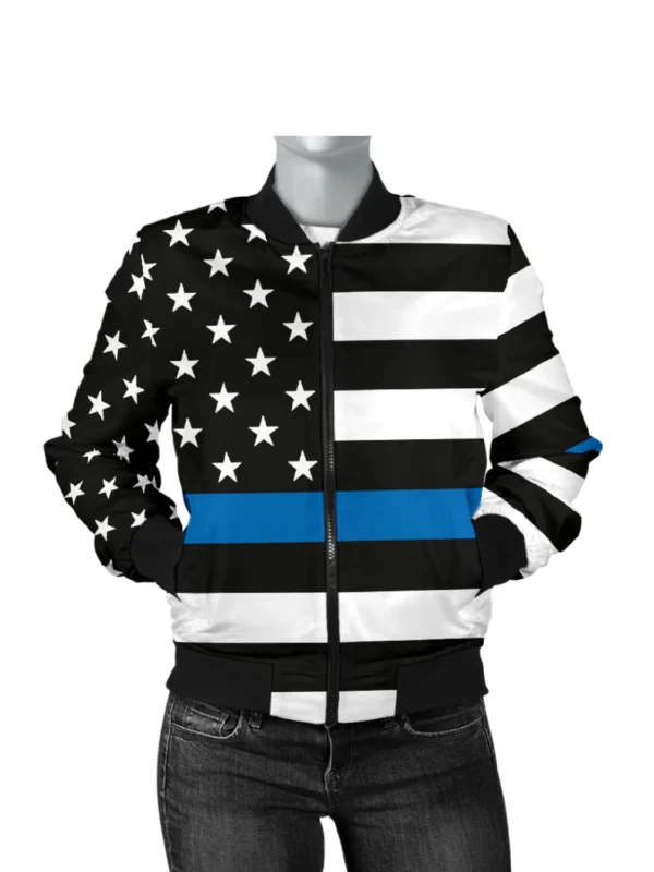 American Flag Stars Black Unisex Bomber Jacket