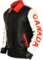 Black Canadian Flag Bomber Jacket