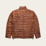 Bridger Brown Unisex Leather Puffer Jacket
