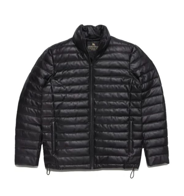 Bridger Black Unisex Leather Puffer Jacket
