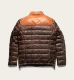 Bridger Tan Brown Unisex Puffer Leather Jacket