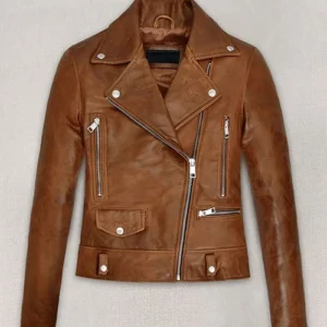 Biker Kylie Jenner Brown Leather Jacket
