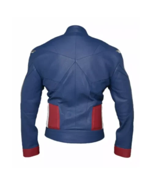 Avengers Chris Evans Captain America Blue Leather Jacket