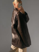 Vintage 80's Brown Oversized Leather Jacket