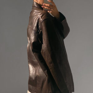Vintage 80's Brown Oversized Leather Jacket