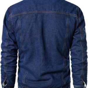 Blue Trucker Style Shearling Denim Jacket