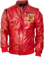 Cobra Kai Johnny Lawrence Red Leather Jacket