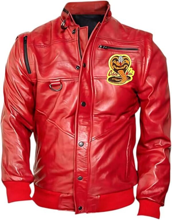 Cobra Kai Johnny Lawrence Red Leather Jacket