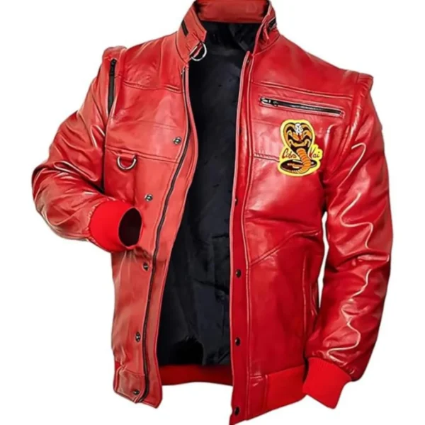 Johnny Lawrence Cobra Kai Red Leather Jacket