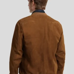 Bomber Style Brown Suede Leather Jacket