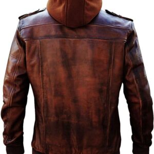 Vintage Brown Leather Biker Jacket