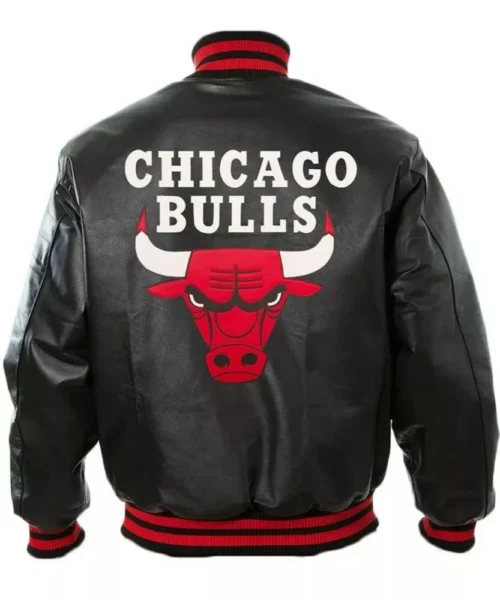 Chicago Bulls Unisex Black Varsity Leather Jacket