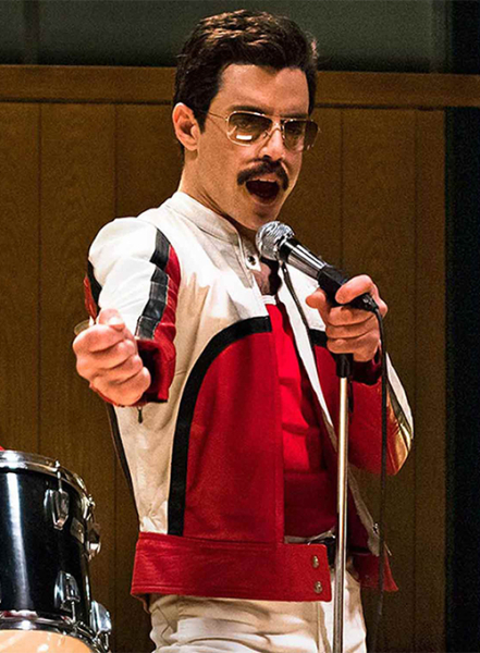 Rami Malek Bohemian Raphsody Leather Jacket Freddie Mercury Bohemian Rhapsody White Leather Jacket