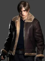 Leon Kennedy Resident Evil Shearling Leather Jacket