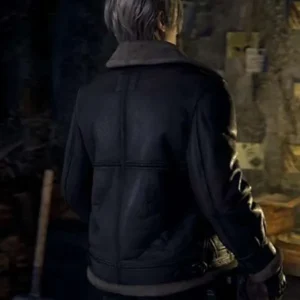 Resident Evil Leon Kennedy Shearling Leather Jacket