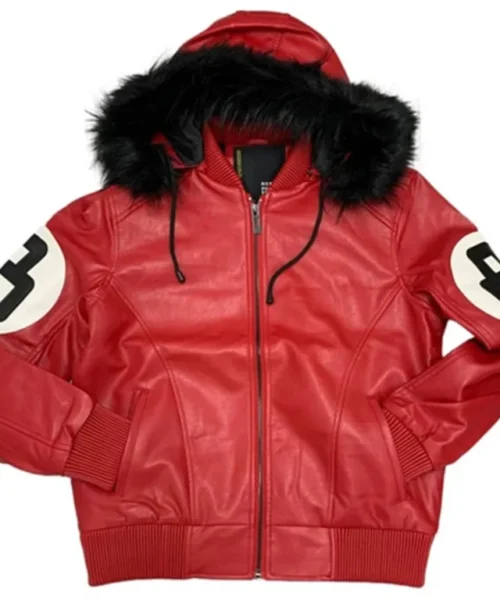 Robert Phillipe 8 Ball Pool Red Leather Jacket