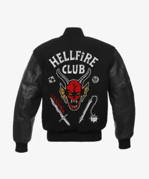 Hellfire Club Stranger Things Black Varsity Jacket