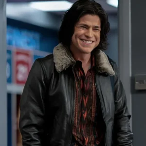 Ted Lasso S02 Dani Rojas Shearling Fur Collar Leather Jacket