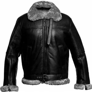 WW2 RAF Aviator Fighter Pilots Black Leather Jacket