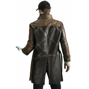 Aiden Pearce Brown Watch Dogs Leather Trench Coat