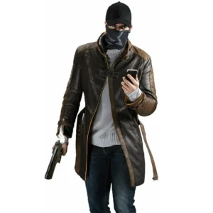 Watch Dogs Aiden Pearce Cosplay Leather Trench Coat