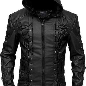 Arrow Black Real Leather Jacket