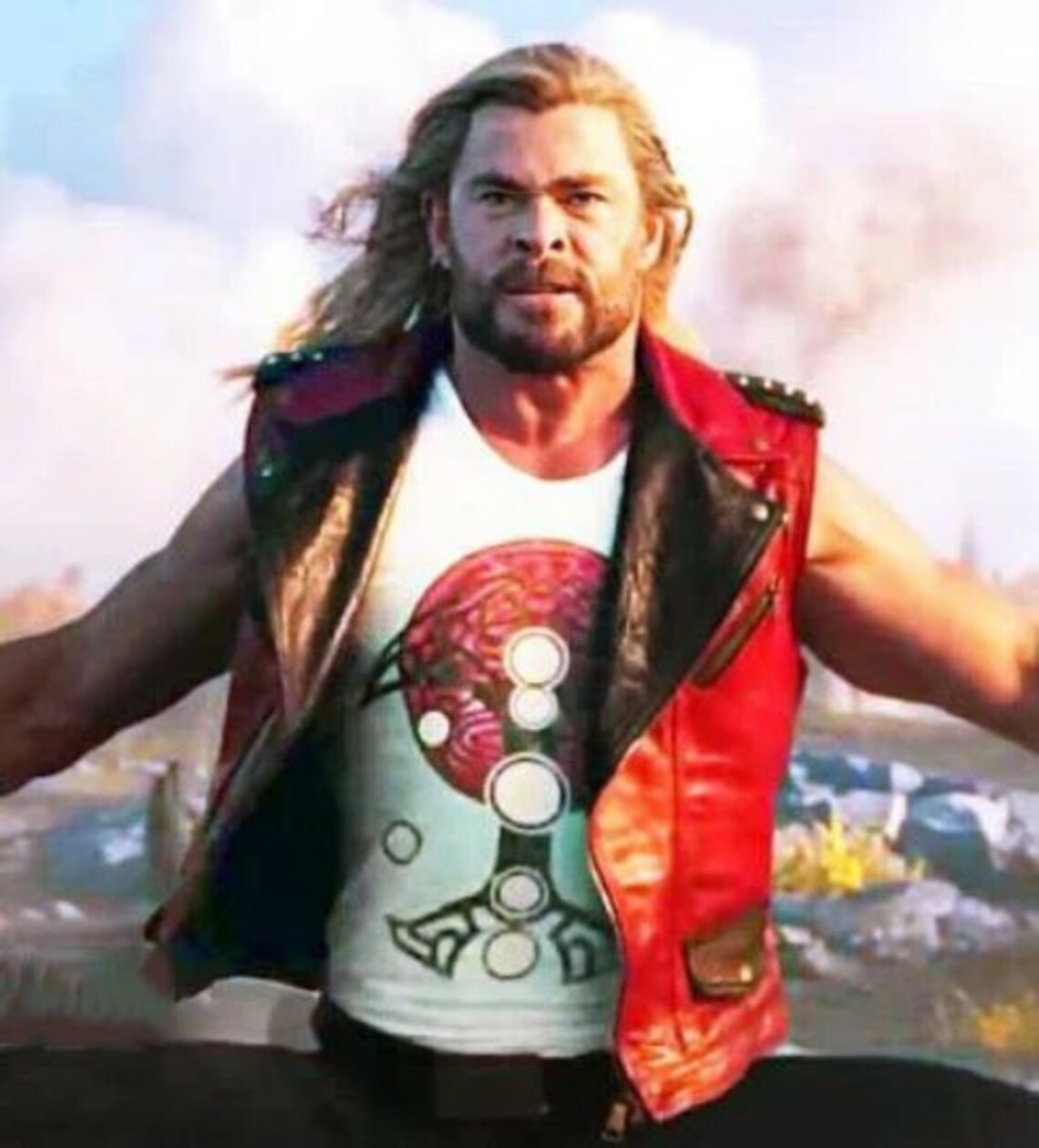 Chris Hemmsworth Thor Leather Vest Chris Hemsworth Thor Love and Thunder Red Vest