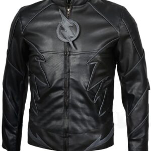 The Flash Zoom Black Leather Jacket