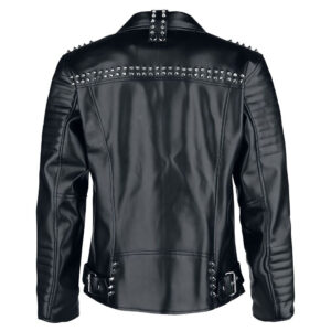 Studded Punk Rockstar Black Leather Jacket