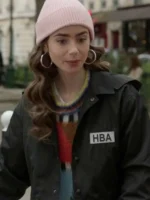 Emily Cooper Emily In Paris black leather jacket
