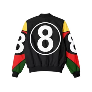 Unisex 8 Ball Pool Black Parachute Jacket