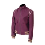 Alison Brie Purple Glow Leather Jacket