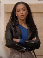 Olivia Baker All American black leather jacket