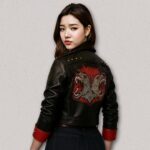 Arcane Season 2 black leather jacket