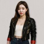 Arcane Season 2 black leather jacket